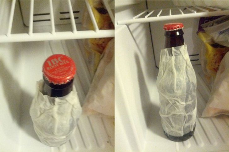 Freeze a drink quickly