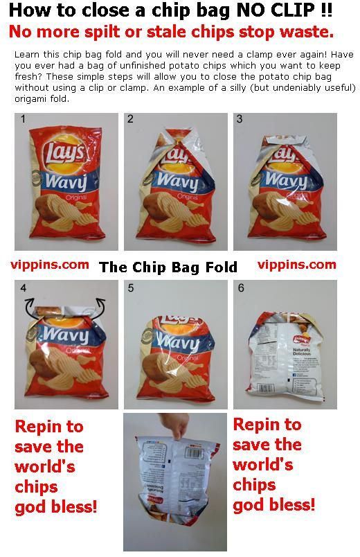 how to close a chips bag