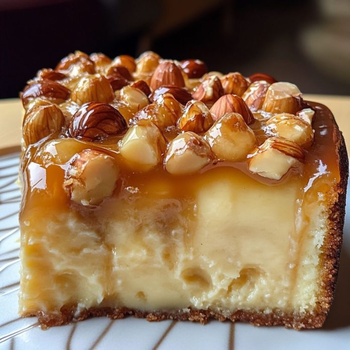 Custard Cheesecake with Hazelnuts and Caramel