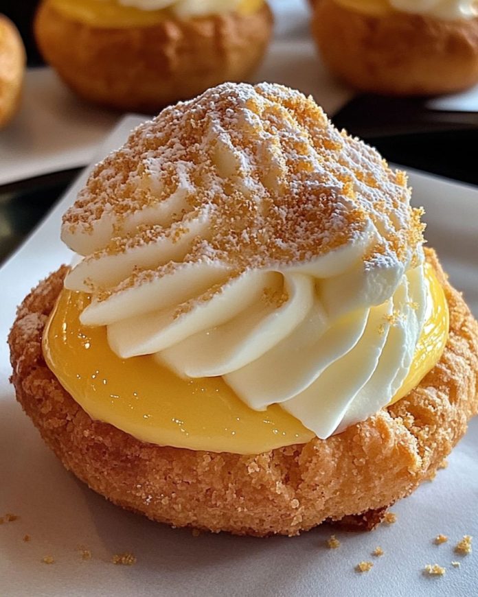 Yuzu Mascarpone Choux au Craquelin